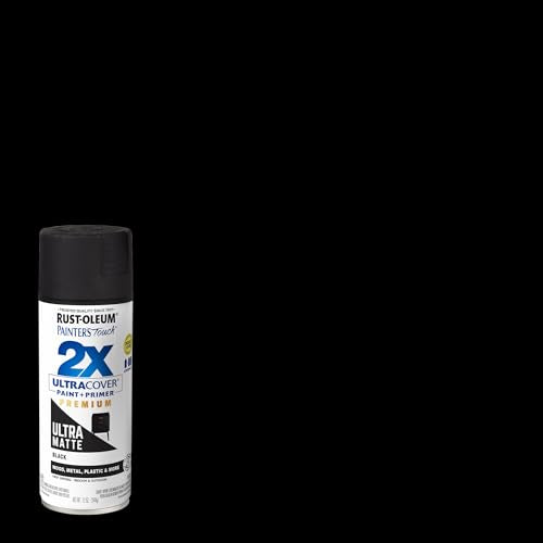 Rust-Oleum Painter's Touch 2X Ultra Cover Spray Paint, Ultra Matte Black, 12oz (Pack of 6)