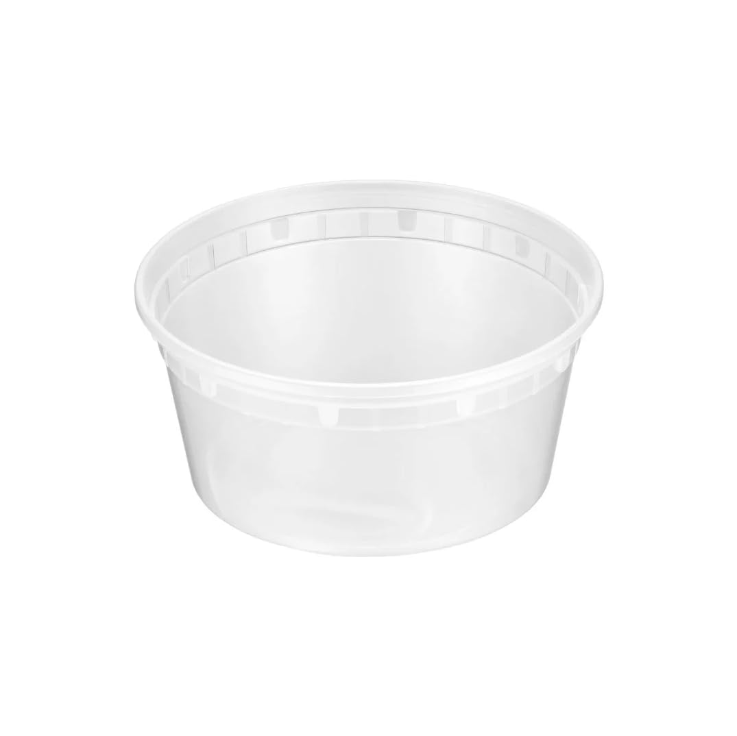 ProTakeOut [12oz-240 Set Plastic Deli Containers with Lids - BPA Free Clear Soup Containers with Airtight Lids, Leak Resistant Food Storage for Meal Prep, Stackable/Microwave/Dishwasher/Freezer Safe