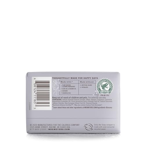 Mrs. Meyer's Lavender Bar Soap for Hands and Body 5.3 oz