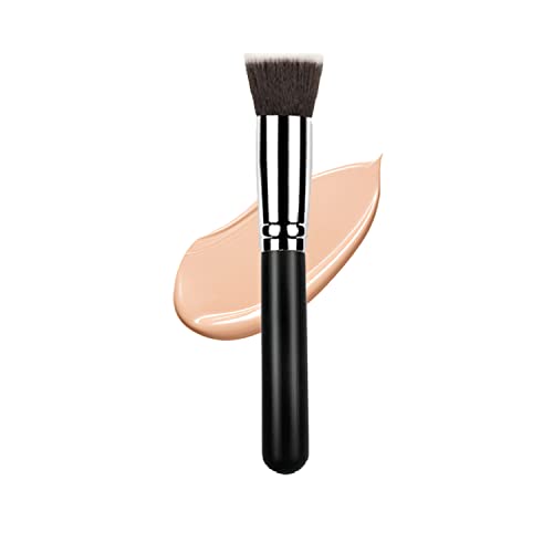 Flat Kabuki Foundation Brush - Soft Synthetic Makeup Brush for Liquid & Powder