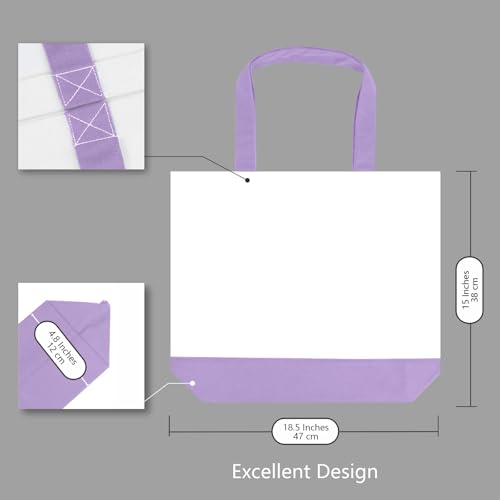 TOPDesign Large 12oz Cotton Canvas Tote Bag - Reusable & Durable