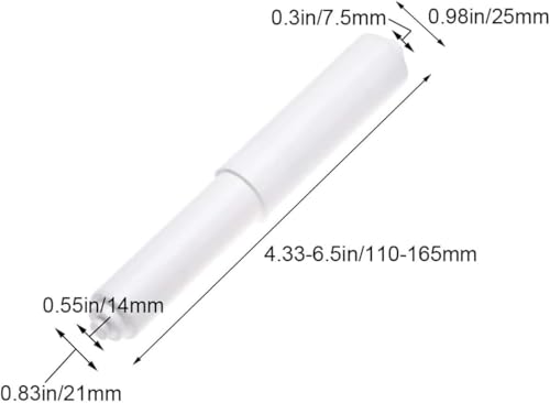Spring-Loaded White Toilet Paper Holder Replacement Rod