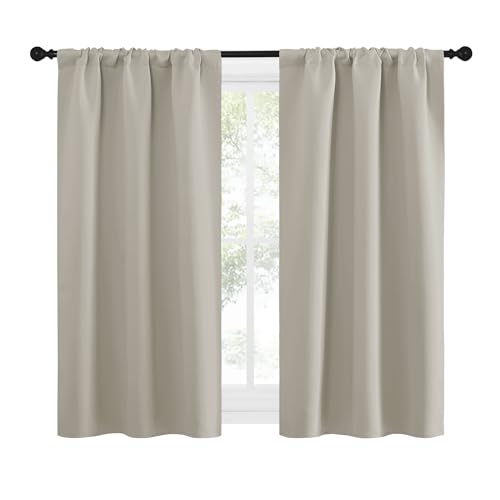 NICETOWN Natural Blackout Curtains, 29" x 50" - 2 Panels Thermal Insulated Drapes