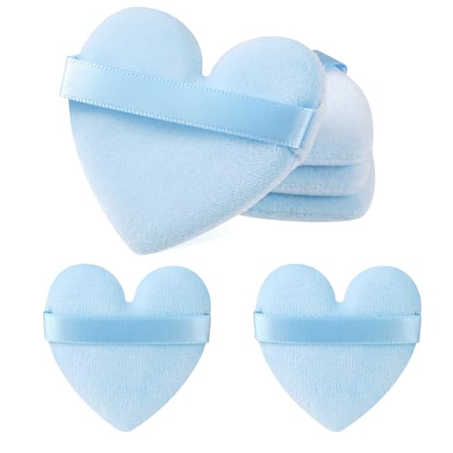 Mozeat Lens 6-Piece Heart-Shaped Velvet Makeup Puff Set - Soft Powder Sponge