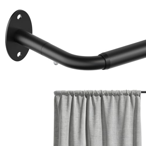 EnjoyBasics Wrap Around Curtain Rod 28-53" Black - Quick Release