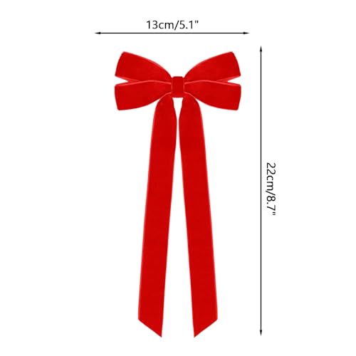 DONGKER 12PCS Velvet Wedding Decorative Bows - Elegant 8.7" x 5.1"