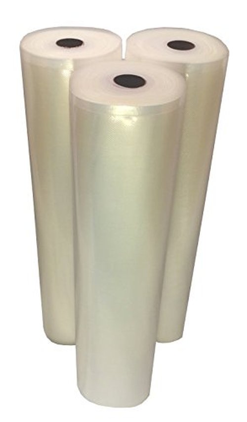 Vac Fresh Food Vacuum Seal Rolls (15" x 50', 3 Rolls) 3.5mil Embossed Food Storage Bags, Vacuum Seal Bags for Meal Prep, Sous Vide Bags for Cooking (150 Feet)