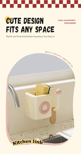 Cream Pink No Drill Toothbrush Holder - Wall Mount Bathroom Organizer