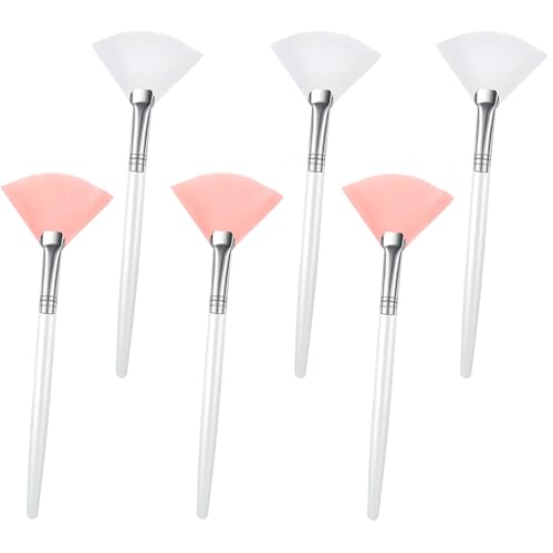 Zoolinn Facial Fan Brushes Set of 6 - Soft Face Mask Applicator Brushes