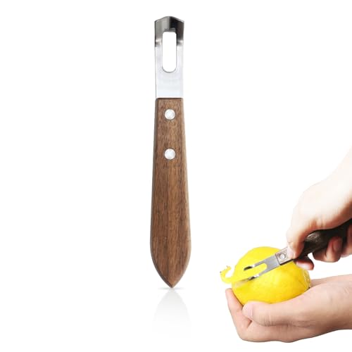 Citrus Peeler with Walnut Handle - Channel Knife for Cocktails