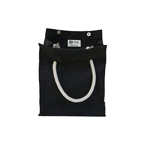 Simple Ecology Organic Canvas Lunch Sack - Black, 9.25x7.25x6 in., Reusable & Washable Eco-Friendly Tote