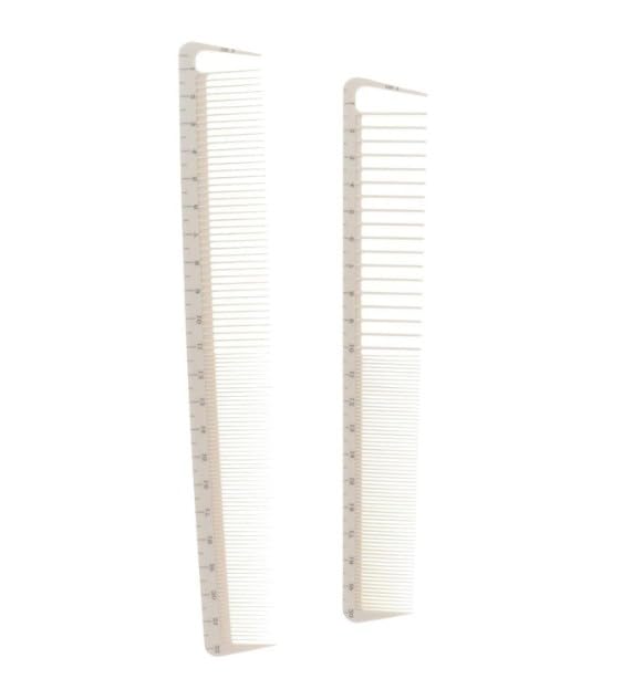 Tustao Professional Hair Cutting Combs Set 2Pcs White Styling Tools