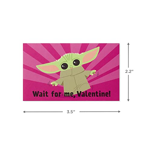 Baby Yoda Valentine's Day Cards - 18 Mini Cards & Envelopes