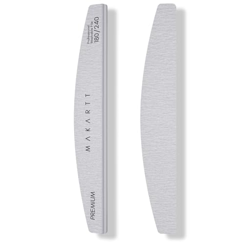 Makartt 180/240 Grit Nail Files - 2 Pack Dual-Sided Zebra Emery Boards