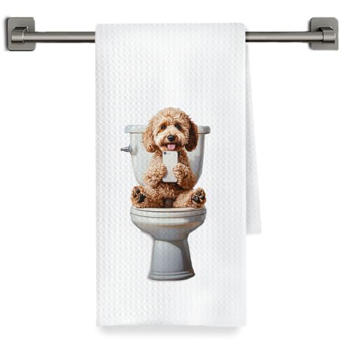 Fyecoluo Poodle Dog Hand Towel - Decorative 16x24 Inch Bathroom Towel (Color-B)