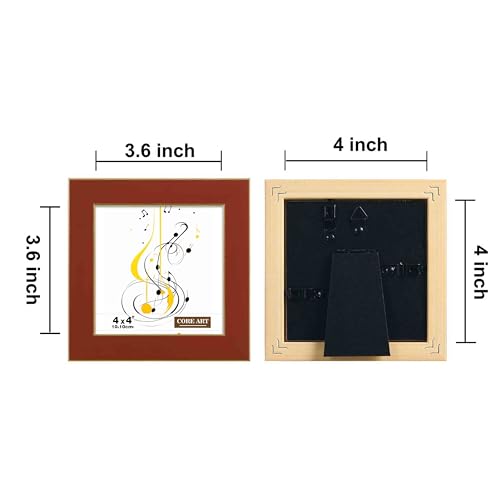 Caramel Brown 4x4 Picture Frame Set - 2 Pack with HD Plexiglass