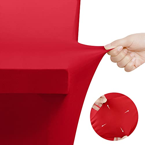 Utopia Kitchen 6ft Spandex Rectangular Table Cloth - Red Stretch Cover