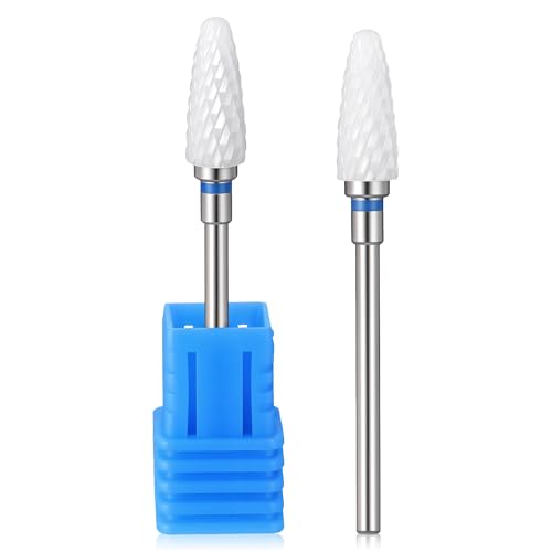 Ceramic Nail Drill Bit 3/32" Flame Bit for Acrylic Gel Removal and Cuticle Care