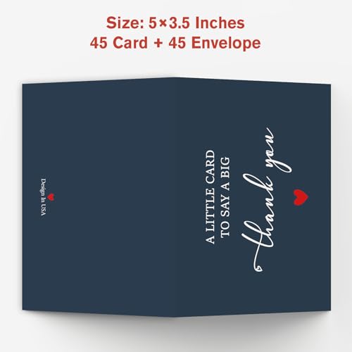45-Pack Thank You Cards with Envelopes - 3.5x5 Inch Premium Cardstock