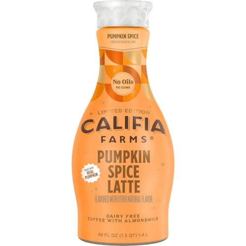 Califia Farms Pumpkin Spice Latte Cold Brew Coffee, 48 Oz - Dairy Free, Vegan