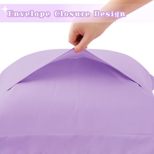 Homiest Light Purple Body Pillow Sham, 2-Inch Flange Microfiber