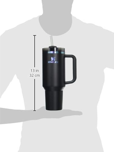 Stanley Quencher H2.0 Tumbler - 40 Oz Insulated Stainless Steel Cup with Handle & Straw | BPA-Free Black Chroma