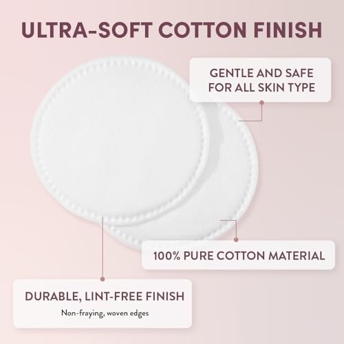 Éclat 100% Pure Cotton Rounds - Ultra Soft, Hypoallergenic & Lint-Free Pads (100 Count)
