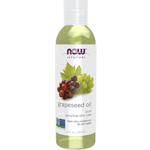 NOW Solutions Pure Grapeseed Oil for Sensitive Skin & Hair 4 fl. oz