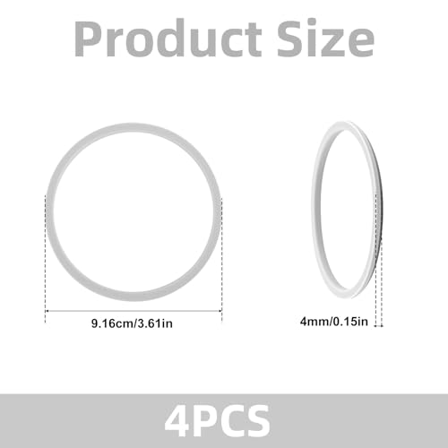 4pcs Gasket Replacement for Owala 40oz Tumbler, Silicone O Ring Water Bottle Ring Seal Lid Gasket Replacement Parts Accessories Compatible with Owala 40oz Stainless Steel Cup (Grey)
