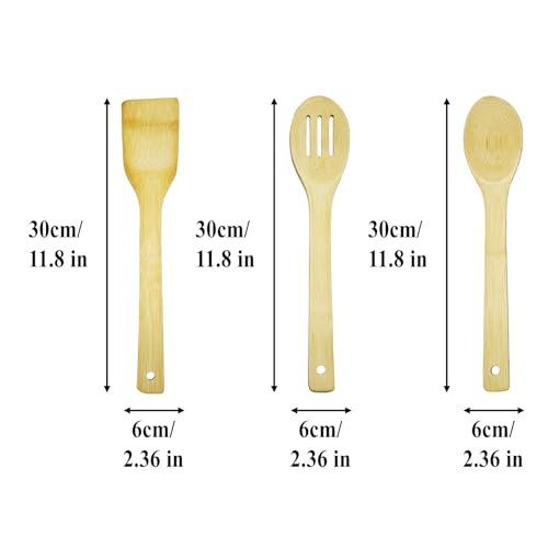 3-Piece Wooden Cooking Utensil Set with Heat-Resistant Handles