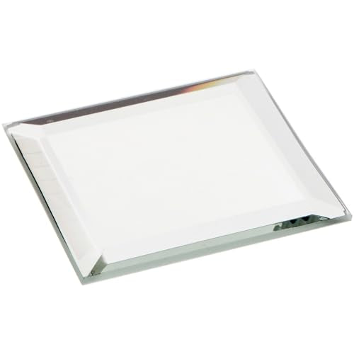 Plymor 2" x 2" Beveled Glass Mirror, 3mm Thick - Pack of 2