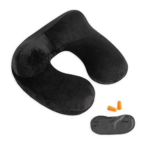 Makimoo Inflatable Travel Pillow - Black Neck Support for Comfort
