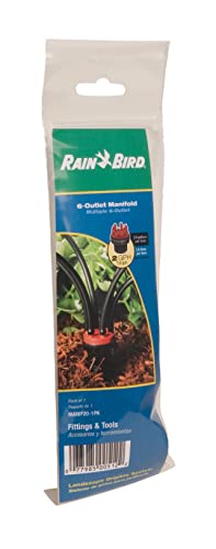 Rain Bird 6-Port Drip Irrigation Manifold, 2 GPH, 1/2" NPT x 1/4" Drip (Pack of 2)