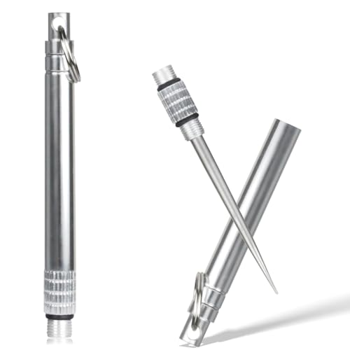 2PCS Portable Titanium Toothpicks with Stainless Steel Holder