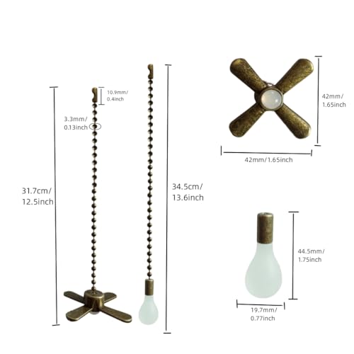Bronze Ceiling Fan Pull Chain Set - 12 Inch Decorative Extenders
