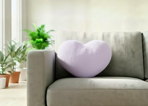 Sebil Heart Throw Pillow, Small 11.8" Soft Decorative Plush - Lavender