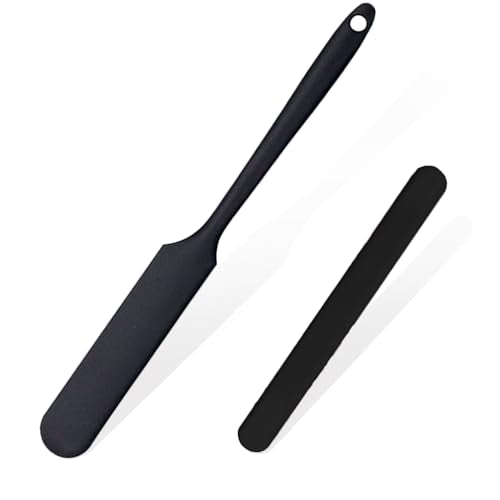 LEISENOR Silicone Wax Applicator Sticks Reusable Hard Wax Spatula 2pc Black