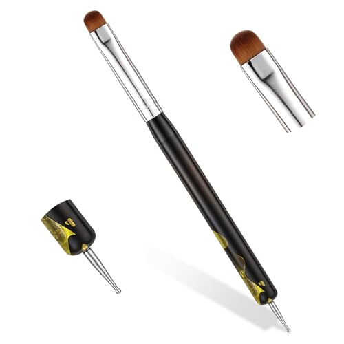 Dual-End French Nail Art Brush and Stippling Tool for Manicure
