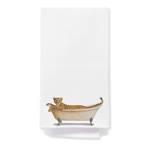 Cheetah Decorative Hand Towels - Elegant Safari Bathroom Accent, 16x24 Inch