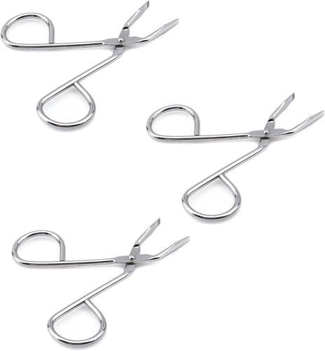 Mozff 3-Piece Stainless Steel Eyebrow Tweezers and Scissors Grooming Set
