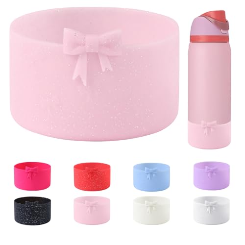8.5CM Bow Silicone Anti-Slip Boot for Owala 32oz Water Bottle,FreeSip/Twist/Flip Stainless Steel Water Bottle, Protective Sleeve Bottom Cover Accessory