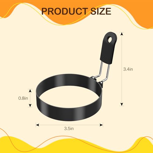 NileHome Nonstick Egg Rings Set of 4 - BPA-Free & Dishwasher Safe