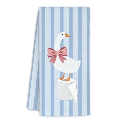 MOLYUB Goose and the Toilet Paper Decorative Waffle Hand Towel 16x24