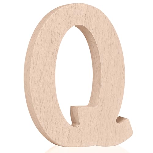 4-Inch Unfinished Wooden Letters for DIY Home Decor - Letter Q