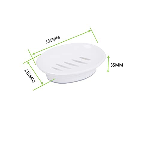 White Soap Holder Storage Rack 2-Pack with Drain for Shower