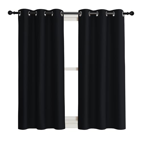 NICETOWN Blackout Curtain Panel, 42"W x 54"L, Solid Energy Efficient Grommet