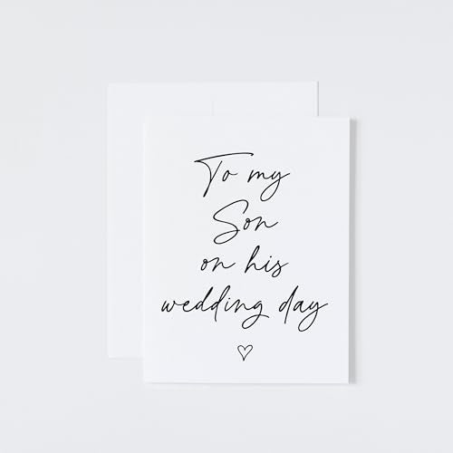 To My Son on His Wedding Day Card - Elegant Keepsake Note from Mom & Dad