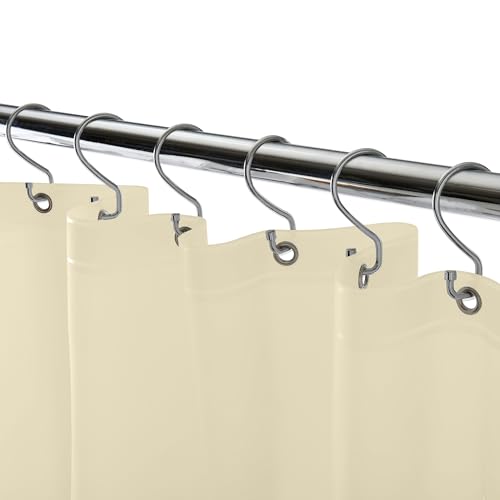 Bath Bliss Hotel Weight Shower Curtain Liner, Beige 70x72, Magnetic Hem