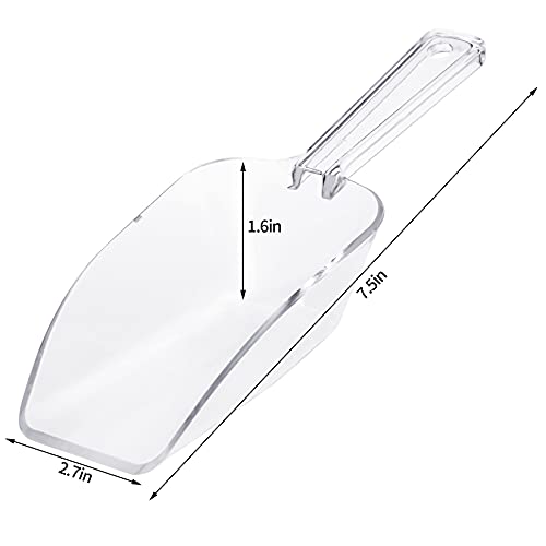 Hmxpls 7.5-Inch Clear Acrylic Scoops - 6 Pack for Candy, Ice & Dry Goods
