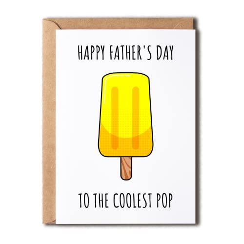 Happy Father's Day Card - Coolest Pop Ice Cream Design - 5x7